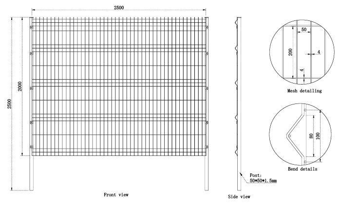 A drawing of 3D fence for Costa Rica residence.