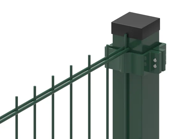 The detail of connection of 2D fence and post.