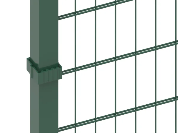 The detail of plastic clamp of 2D fence.