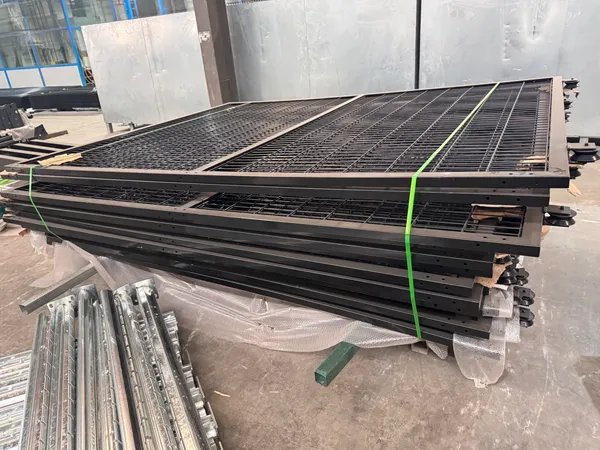 Black 2D fence system being packed