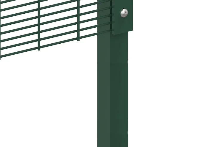 A fence post detail structure of 358 security fence type airport fence.