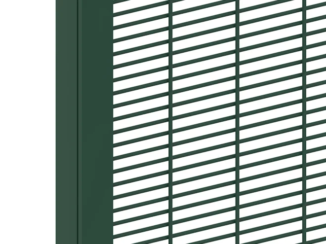 A fence post detail structure of 358 High Security Type airport fence.