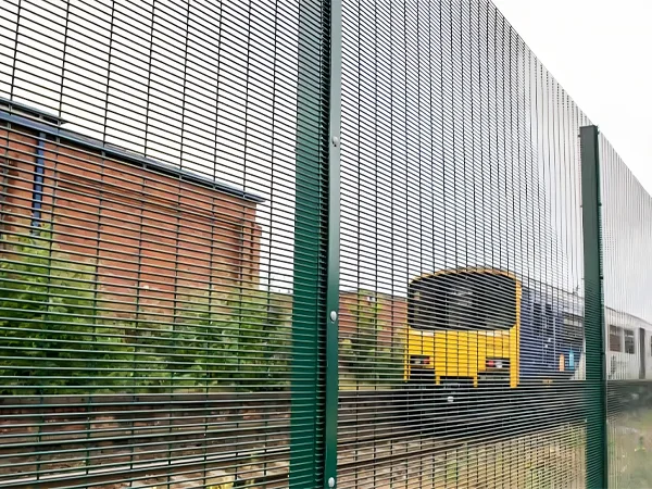 The 358 high security fences are installed beside of the railway.