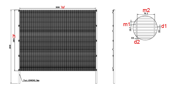 A drawing of 358 security fence.
