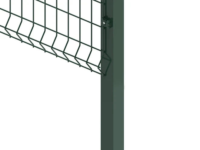 An fence post detail structure of 3D Panel type airport fence.