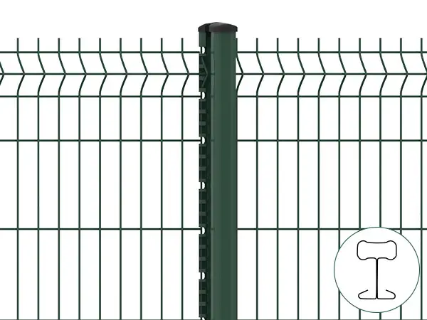 Two pieces of 3D fences are connected with BD post.
