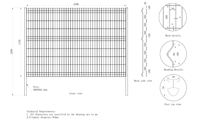 Drawings of 3D Fence