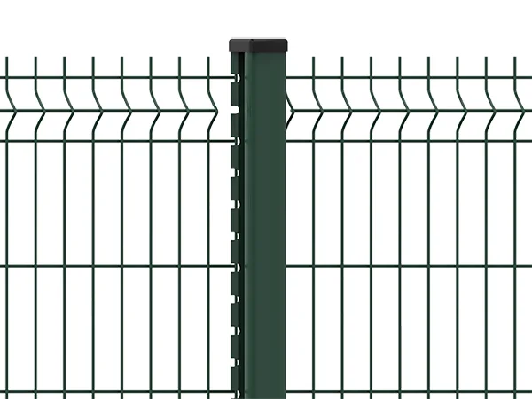 Two pieces of 3D fences are connected with CM post.