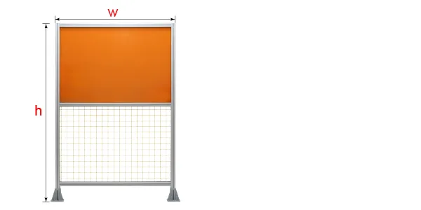 A drawing shows the basic structure of arc light panel (aluminum alloy) workshop safety fence.