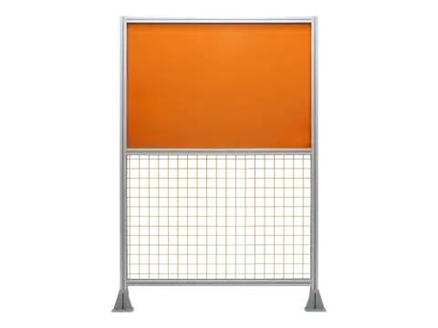 A arc light panel (aluminum alloy) workshop safety fence on white background.