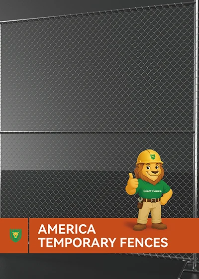 A data sheet cover of America Temporary Fences