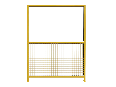 A acrylic & welded type workshop safety fence on white background.