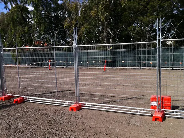 The Australia Temporary Fencing Panels are installed at the construction site.