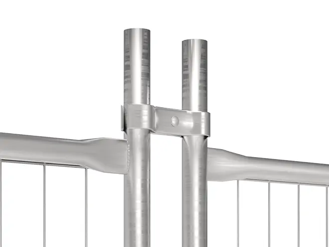 A clamp detail of Australia temporary fencing.