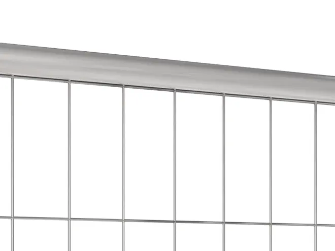 A welding detail of panel and frame of Australia temporary fencing.