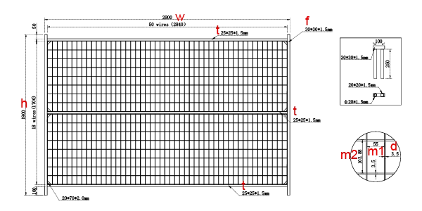 A drawing of Canada Temporary Fence.