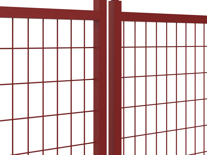 A detail of frame of Canada temporary fencing.