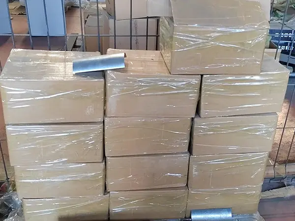 Several cartons of Canada temporary fencing accessories.