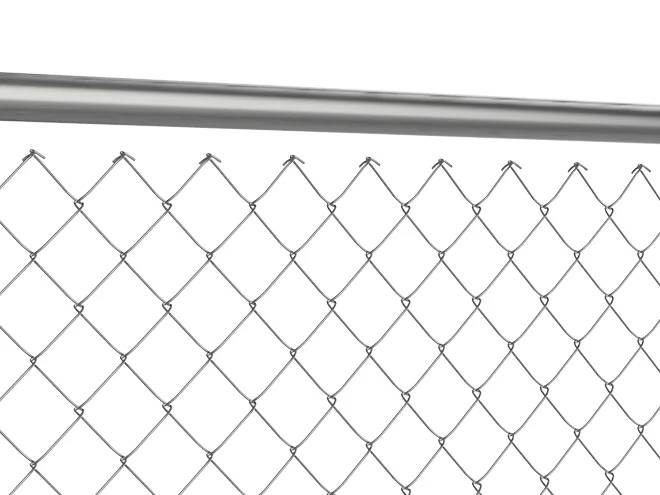 The detail picture of rail of chain link fence.