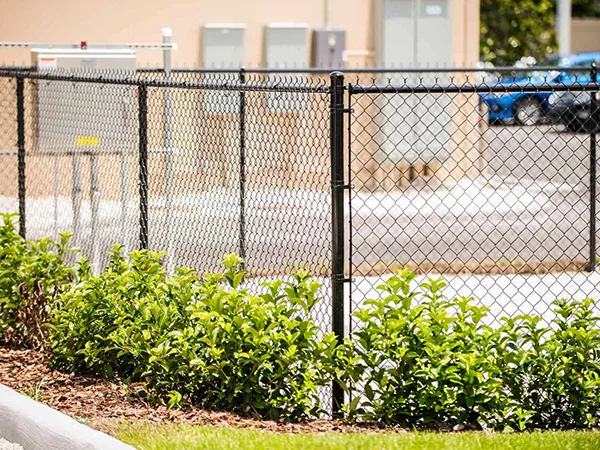 The chain link fences are installed in the factory.