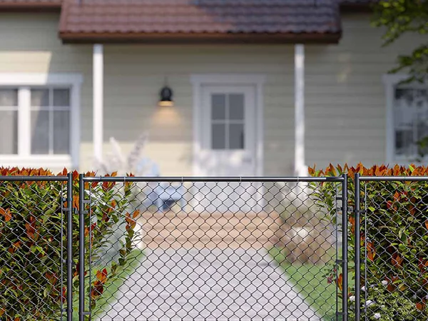The chain link fences are installed in the residence.