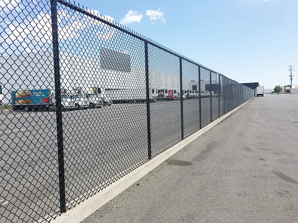 The chain link fences are installed in the industrial zone.