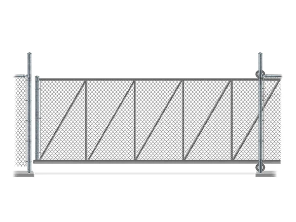 The chain link fence sliding gate.