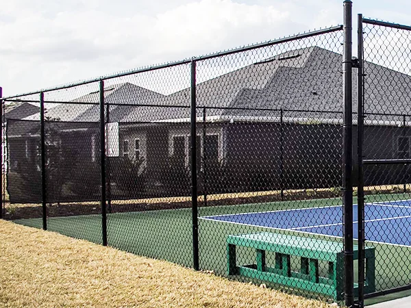 The chain link sports fences are installed in the sport filed.