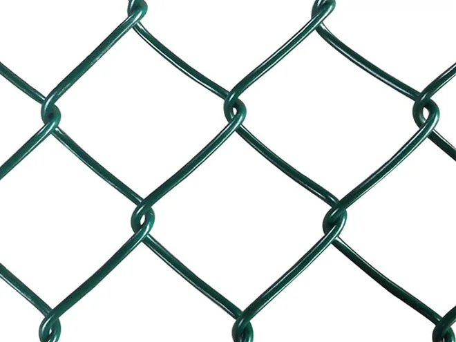 A chain link mesh detail of chain link sports fence.