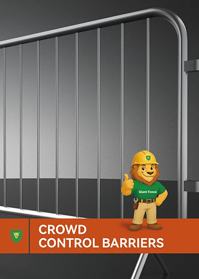 A data sheet cover of Crowd Control Barriers