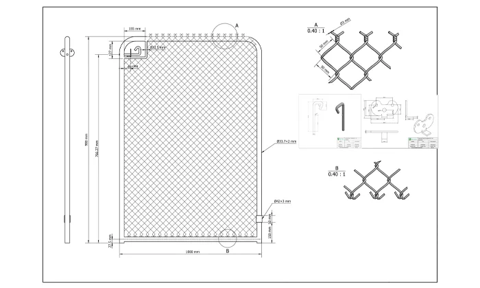 Drawing of customized chain link gates