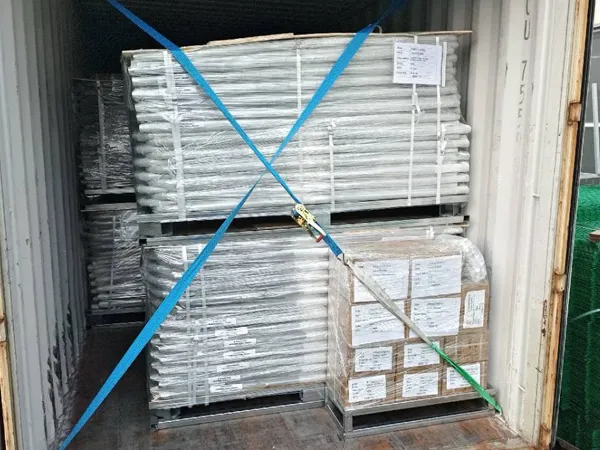 Packed customized chain link gates are about to be shipped