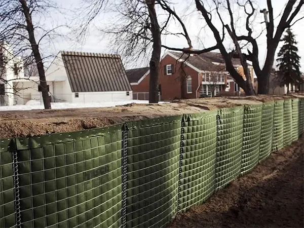 The defensive barriers are installed in the residence zone.