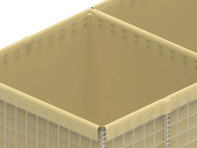 The detailed geotextile structure of defensive barrier