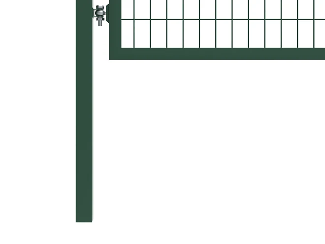 The detail of buried base of double fence gate.