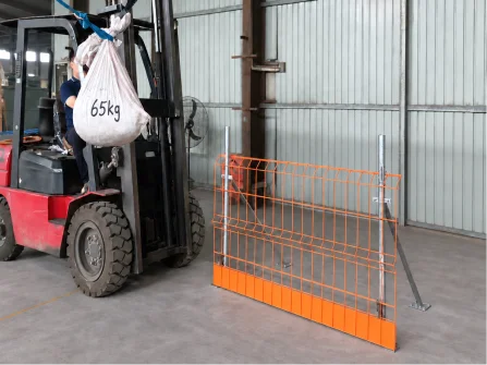 Edge Protection Fence 65 kg impact test with a weighted bag.