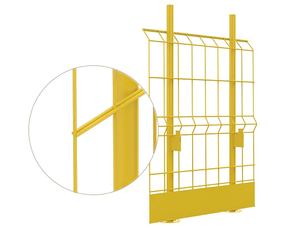 A piece of double wire edge protection fence and the detail of double wire.