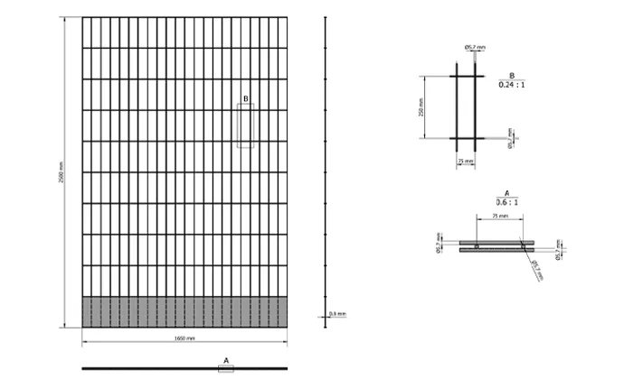 Drawing of edge protection fence