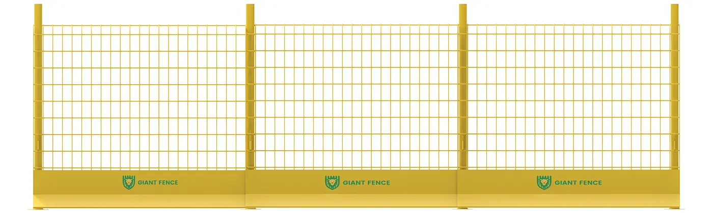 A piece of yellow edge protection fence.
