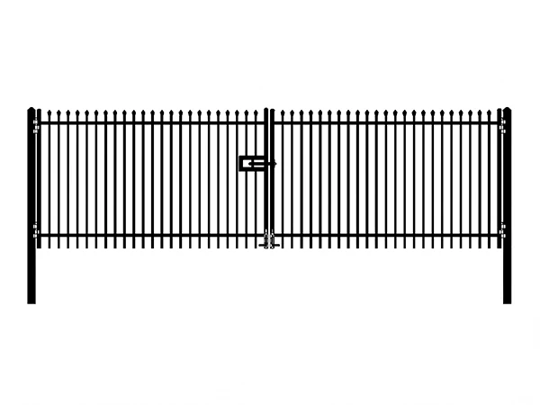A set of double swing gate with tubular mesh infill.