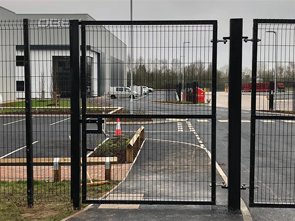The black fence gate are installed in the car zone.