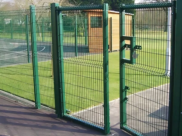 The 3D mesh fence gate are installed in the park.