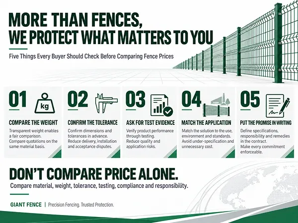 Fence product knowledge guide covering weight, tolerance, testing, application, and purchasing considerations.