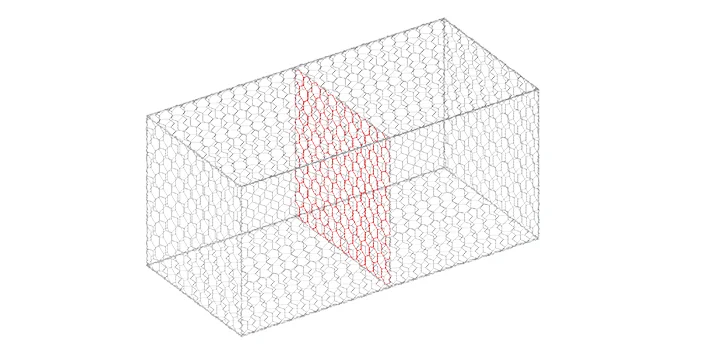 A drawing of woven gabion retaining wall.