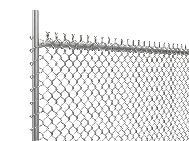 A detail of frame of galvanized New Zealand temporary fencing.
