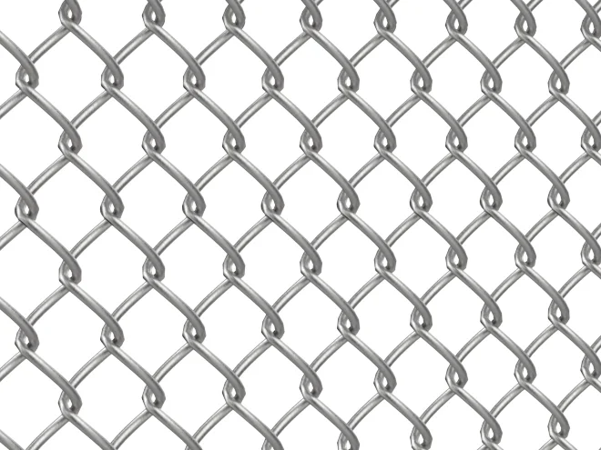 A detail of galvanized chain link mesh of New Zealand temporary fencing.