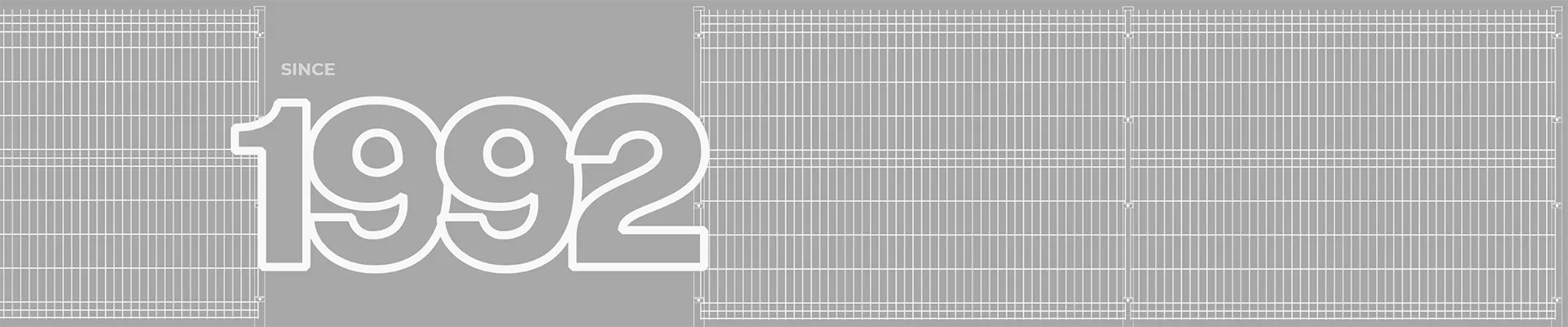 A line of security fence and the number 1992 represents our company start year.