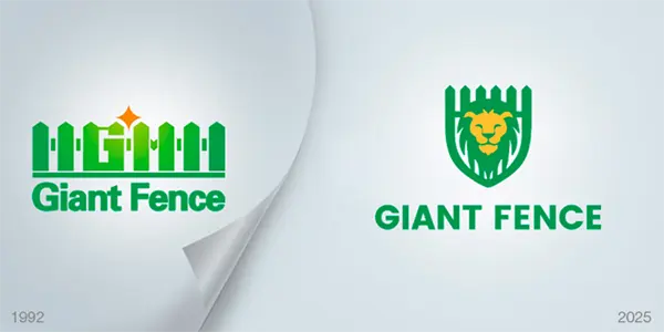 The old and new logo of Giant Fence.