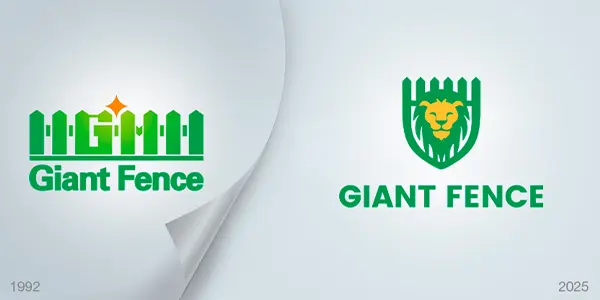 The old and new logo of Giant Fence.
