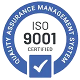 An icon of ISO 9001 certificate.